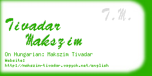 tivadar makszim business card